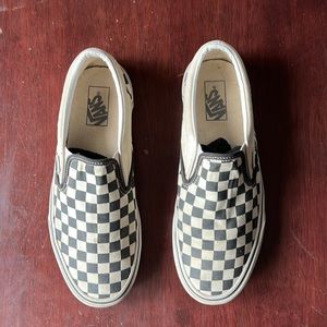 Cream checkered vans